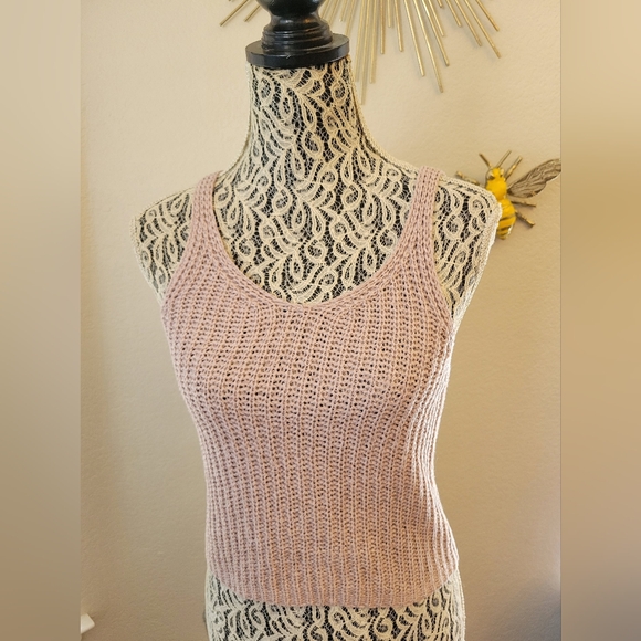 Light Pink Knit Tank Top (Size Small) - Picture 2 of 5